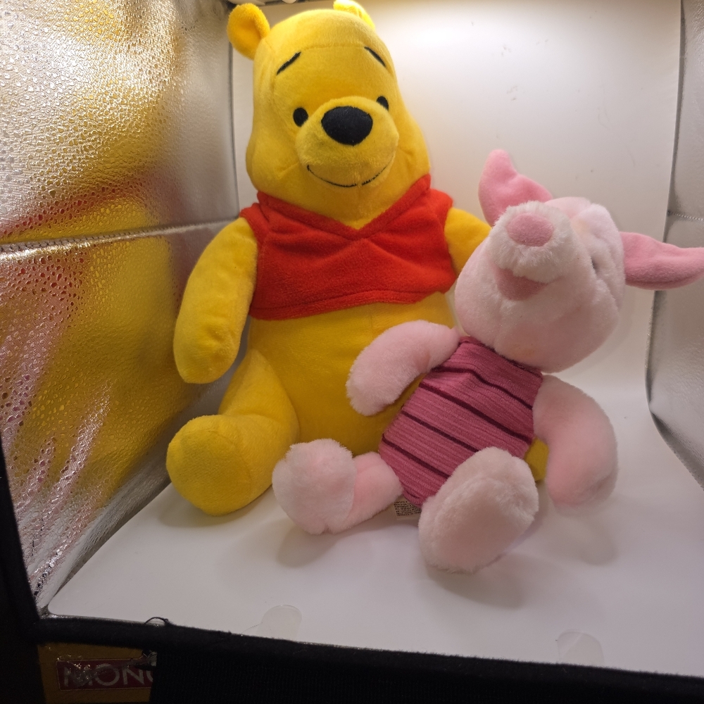 Disney Winnie the Pooh 13” Plush &‎ Piglet 9” Stuffed Animal Duo Set Collectible